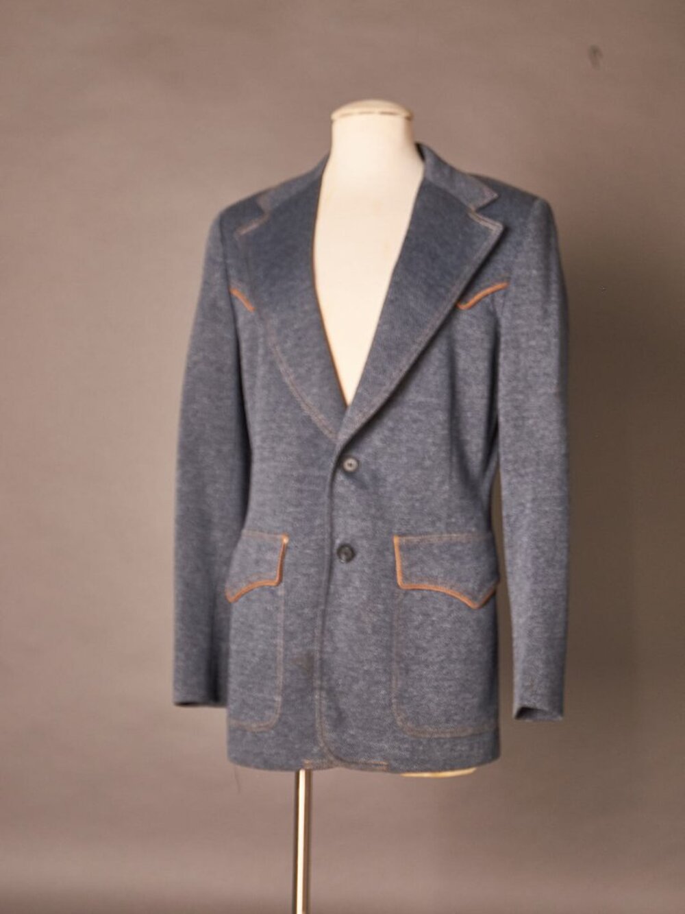 1970s Faux Denim Lee Blazer Suit Coat Western Style